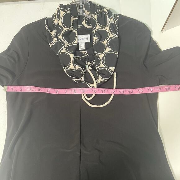 Joseph Ribkoff Cowl Neck Double Layer Tunique Black/Beige Dress Size 8 Stretch - Picture 12 of 15